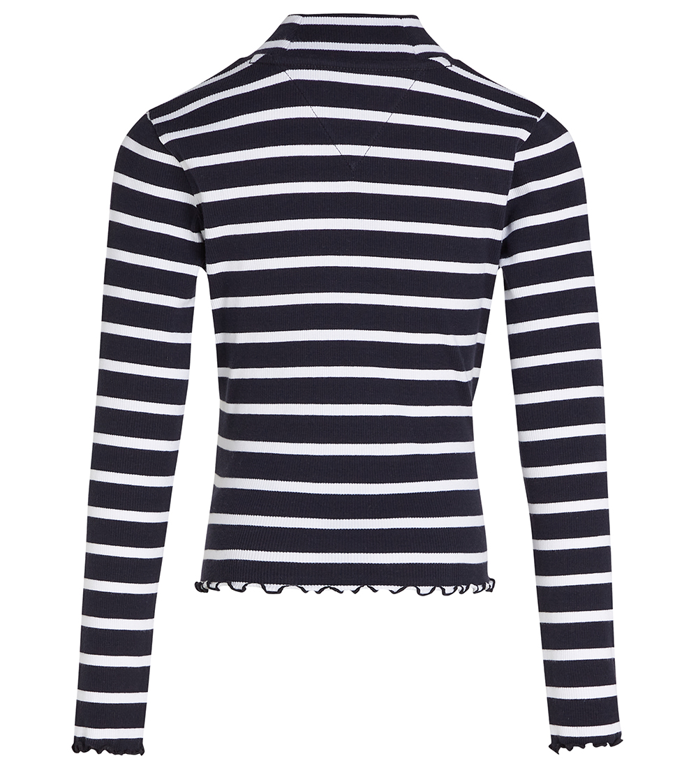 Tommy Hilfiger Bluse - Mock Neck - Rib - Desert Sky Stripe