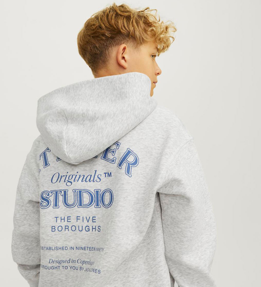 Jack & Jones Hættetrøje - JorBrooklyn - White Melange