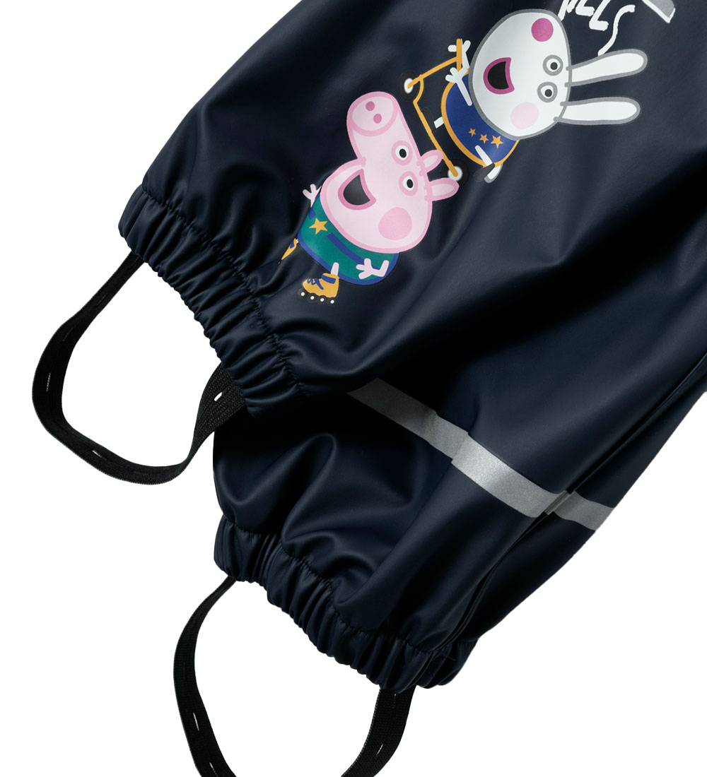 Name It regntøj m. Seler - PU - NmmJetsu PeppaPig - Dark Sapphir