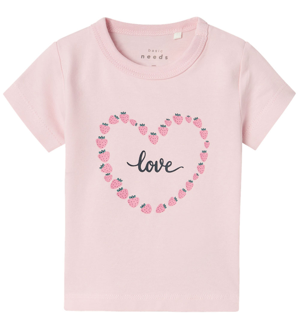 Name It T-shirt - NbfVubie - Parfait Pink m. Jordbær