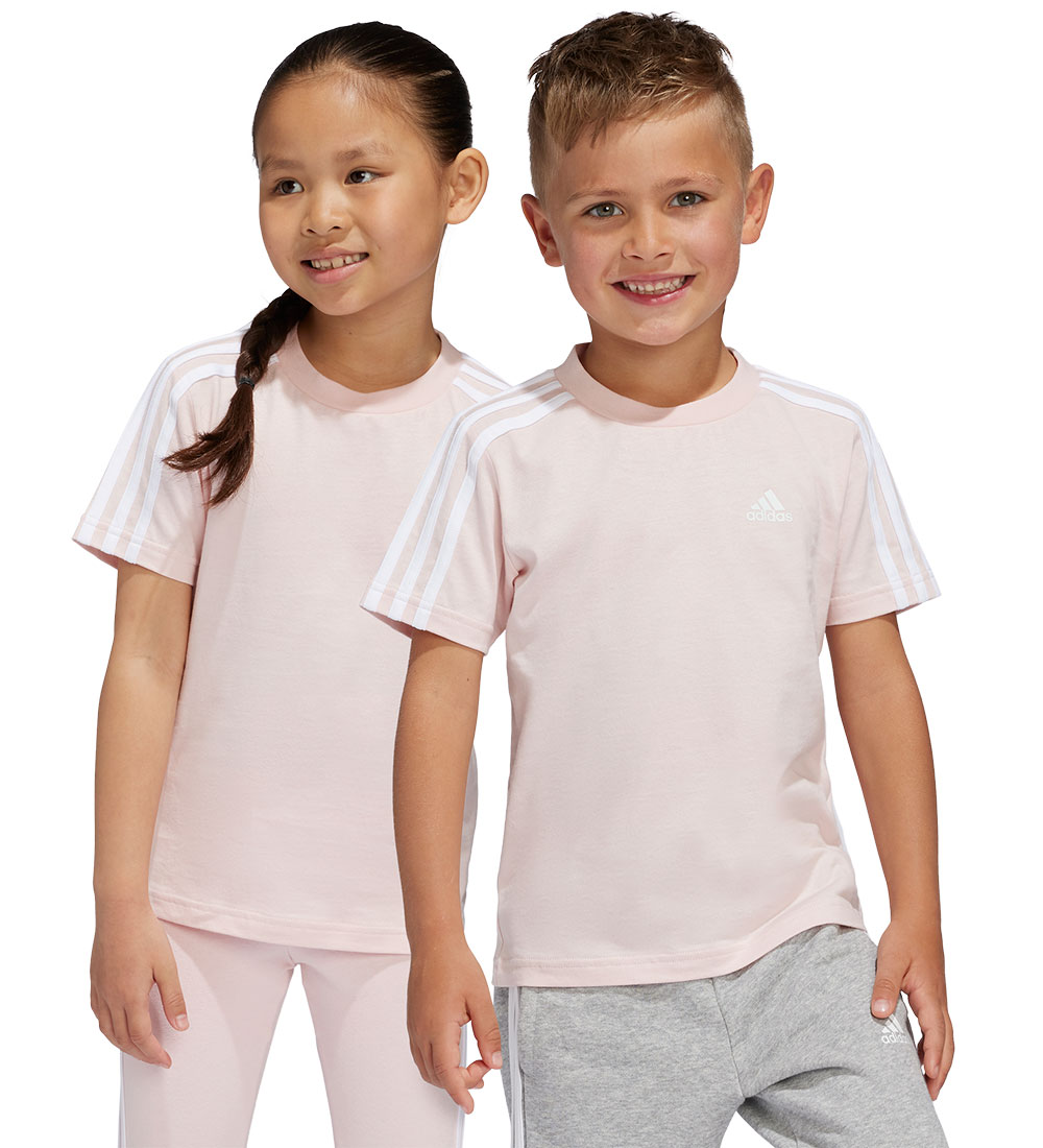 adidas Performance T-shirt - LK 3S CO - Rosa/Hvid