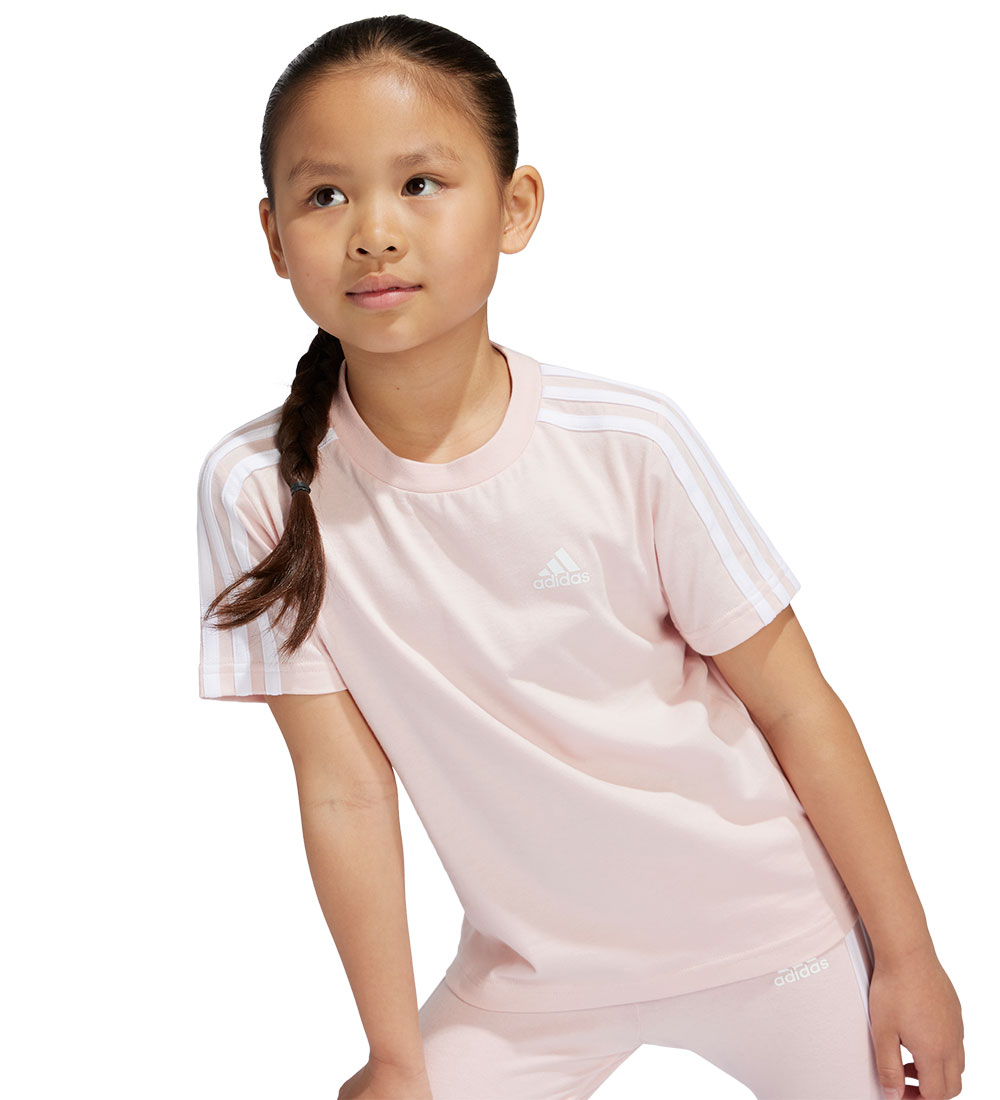 adidas Performance T-shirt - LK 3S CO - Rosa/Hvid