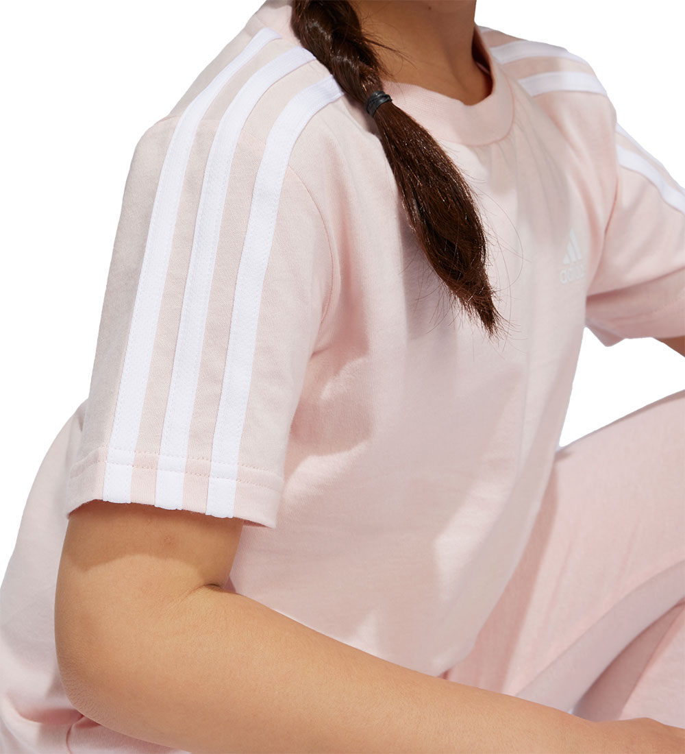 adidas Performance T-shirt - LK 3S CO - Rosa/Hvid