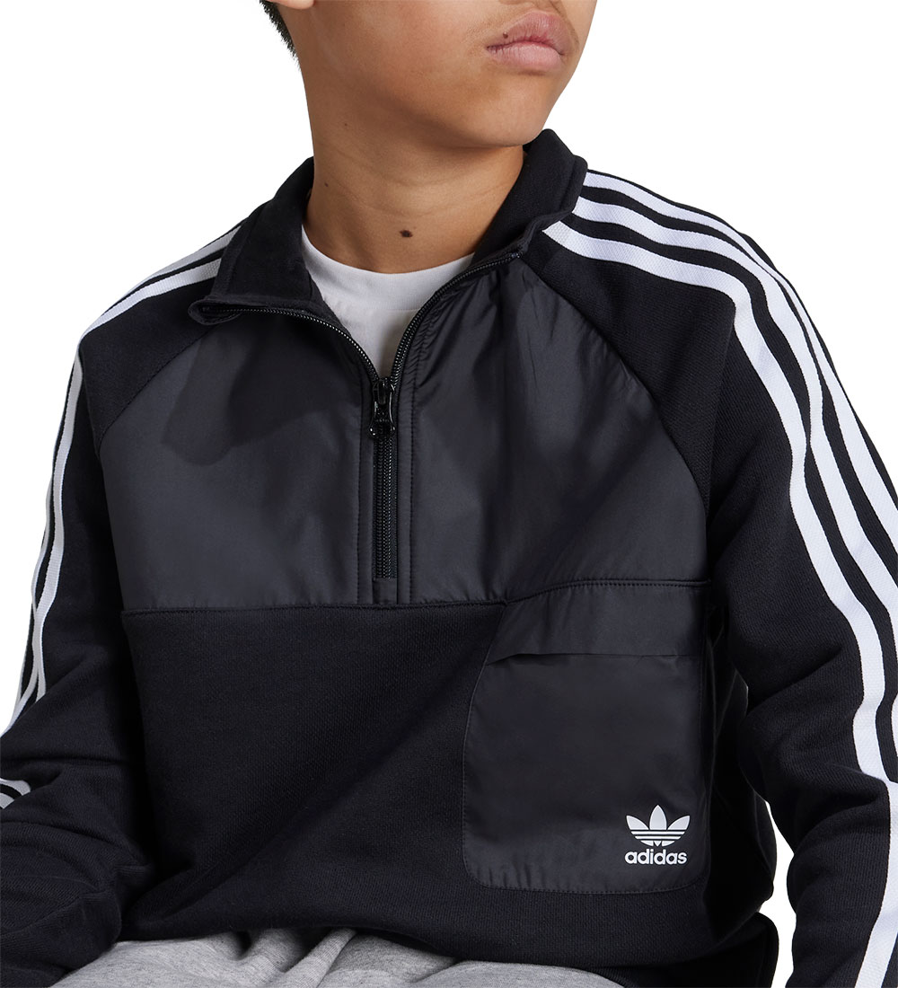 adidas Originals Sweatshirt m. Lynlås - Sort m. Hvid