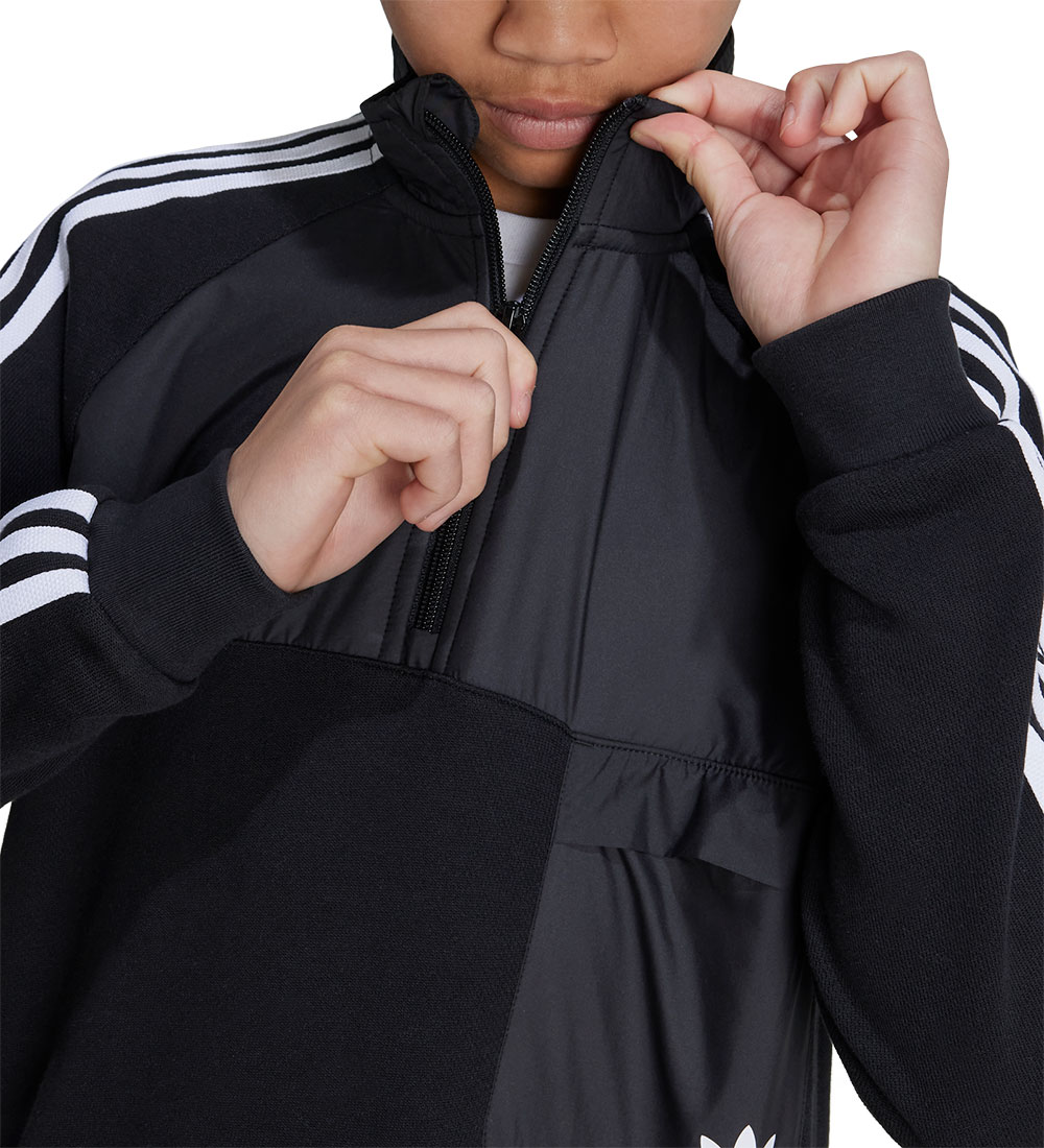 adidas Originals Sweatshirt m. Lynlås - Sort m. Hvid