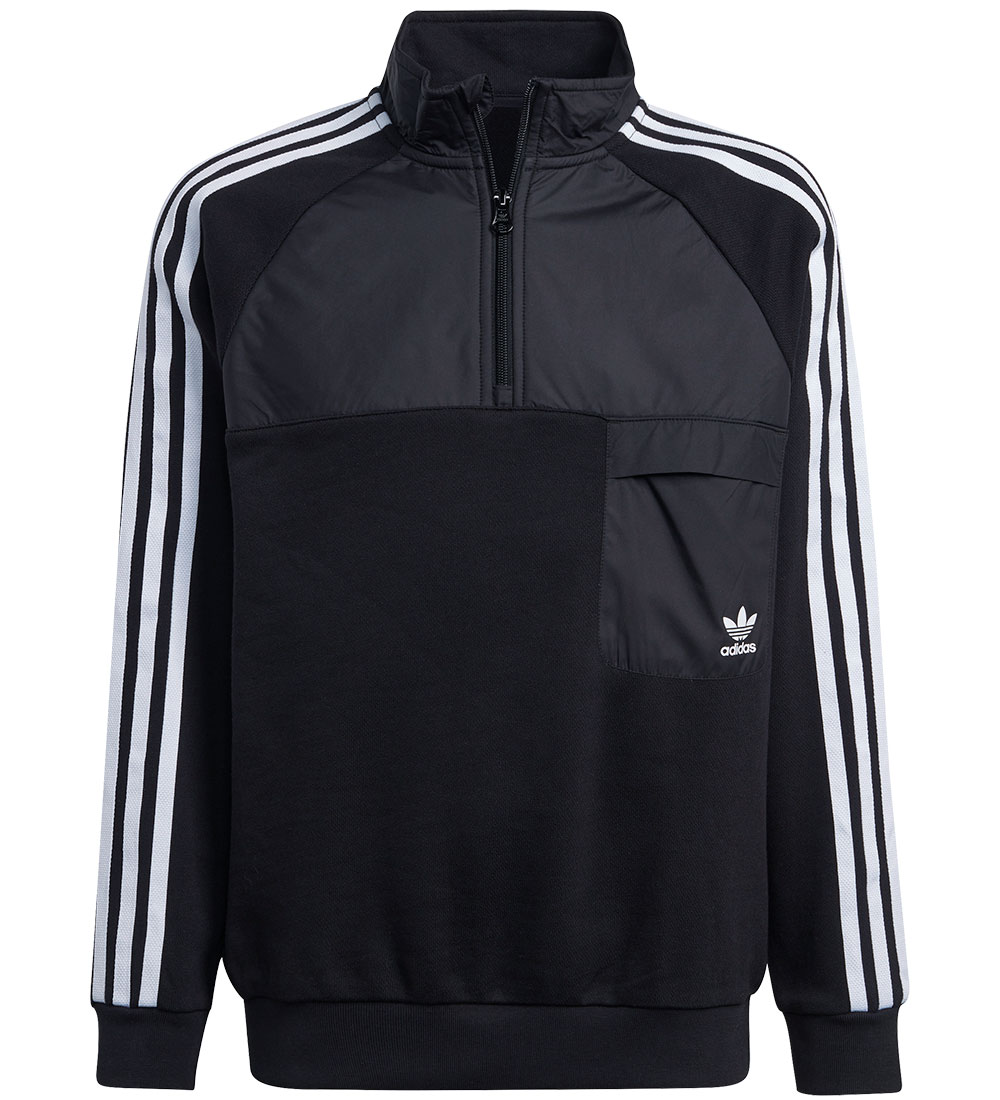 adidas Originals Sweatshirt m. Lynlås - Sort m. Hvid