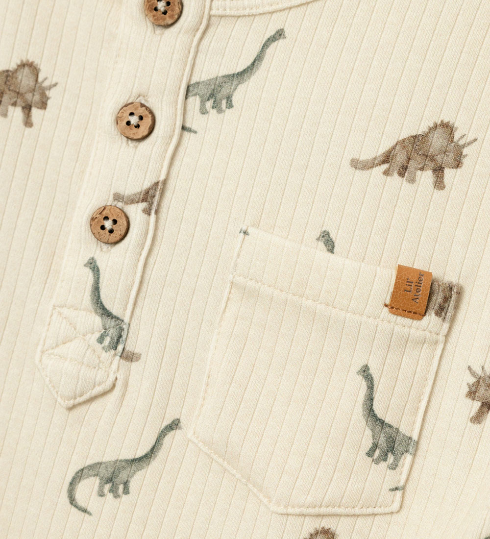 Lil' Atelier Bluse - Rib - NmmGio - Birch/Aop
