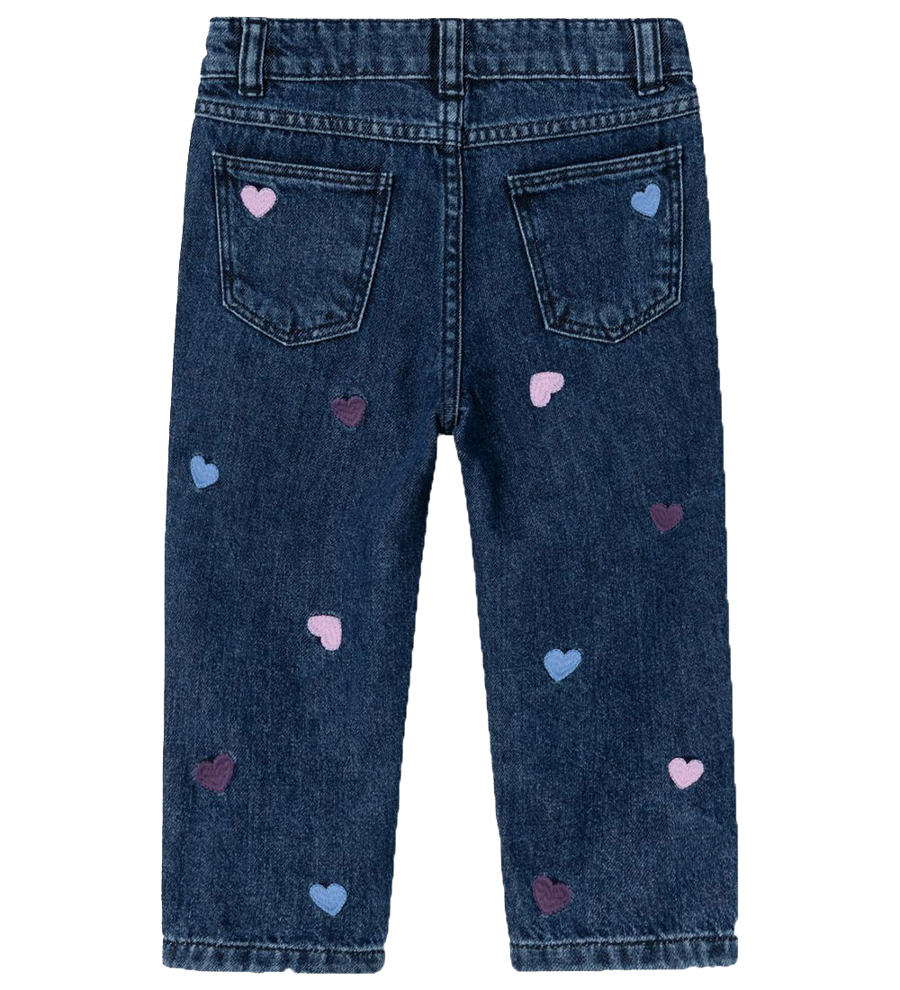 Name It Jeans - Noos - NmfBella - Dark Blue Denim m. Hjerter