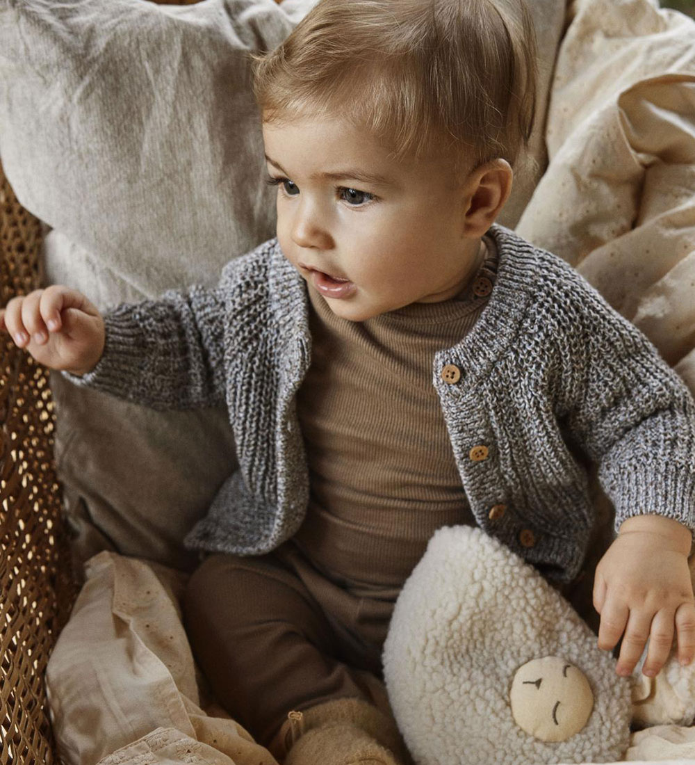 Lil' Atelier Cardigan - Strik - Rib - NbmNoro - Sky Gray