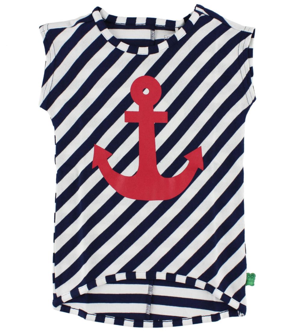Freds World Top - Navy/Hvid m. Anker