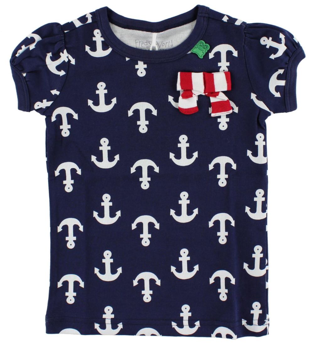 Freds World T-shirt - Navy m. Anker & Sljfe