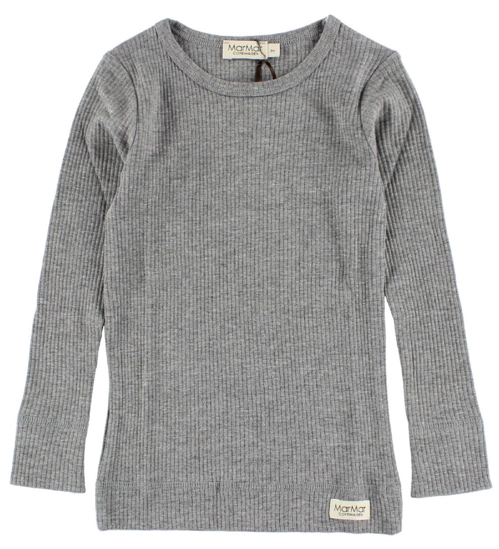MarMar Bluse - Rib - Modal - Gråmeleret