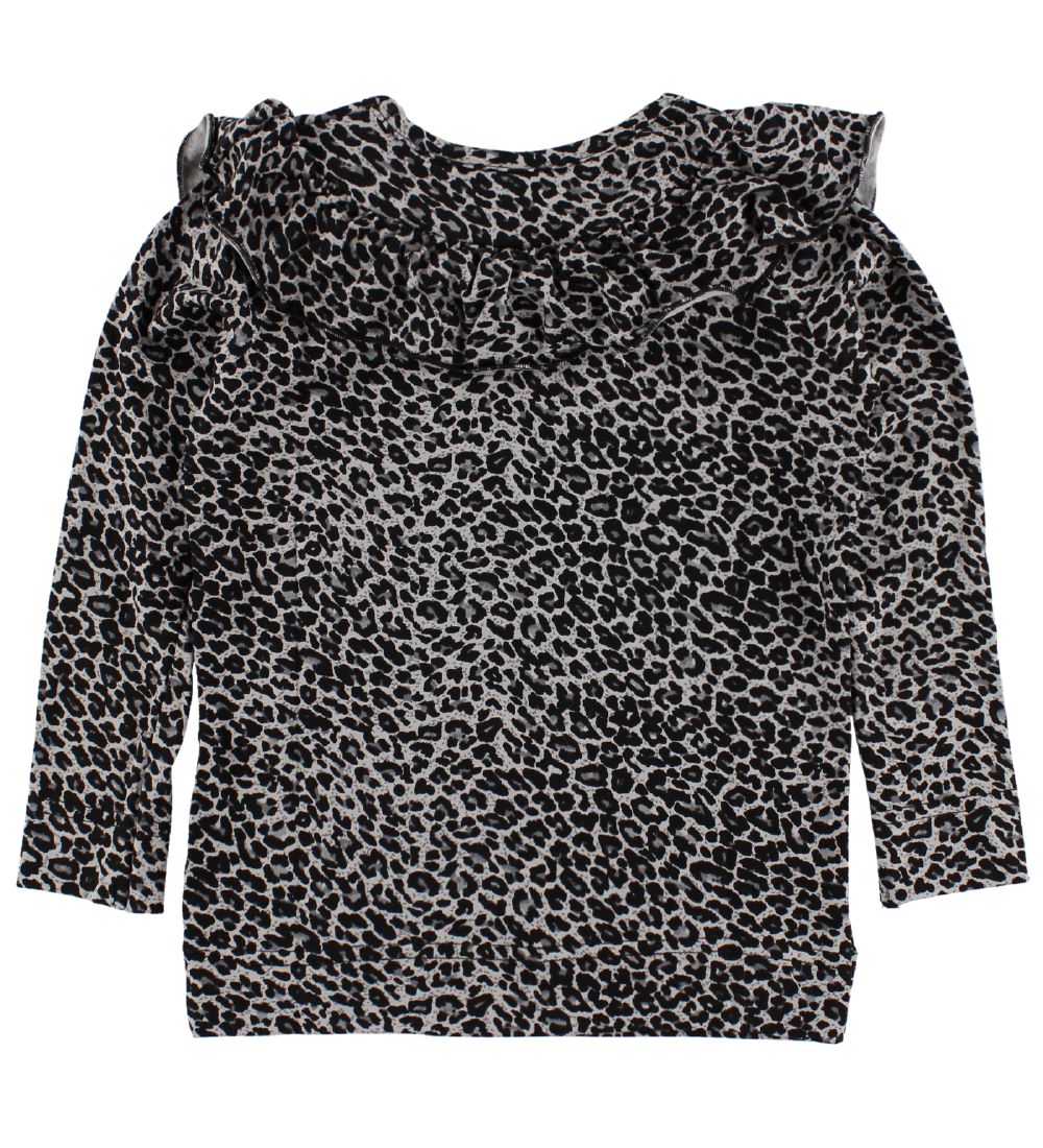 MarMar Bluse - Leo Tessie - Grå Leopard m. Flæser
