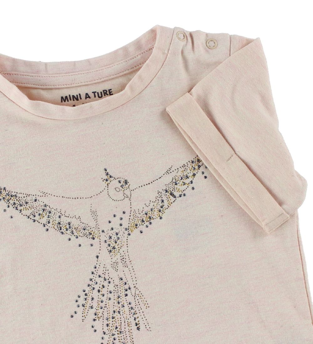Mini A Ture T-Shirt - Laurine - Puddermeleret m. Fugl
