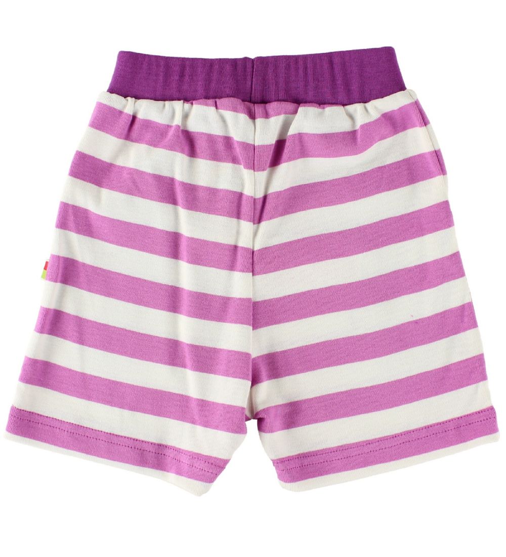 Katvig Sweatshorts - Fuchsia/Hvidstribet