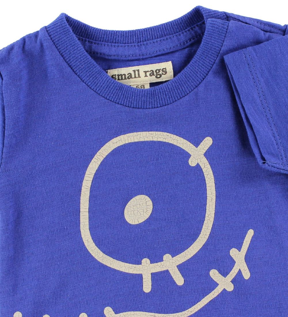 Small Rags T-Shirt - Blå m. Ansigt