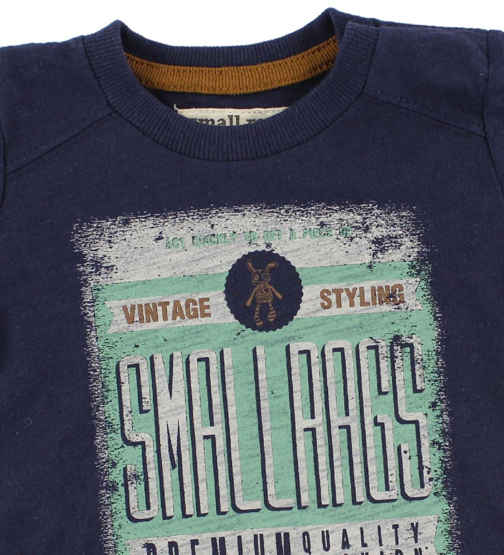 Small Rags T-Shirt - Navy m. Print