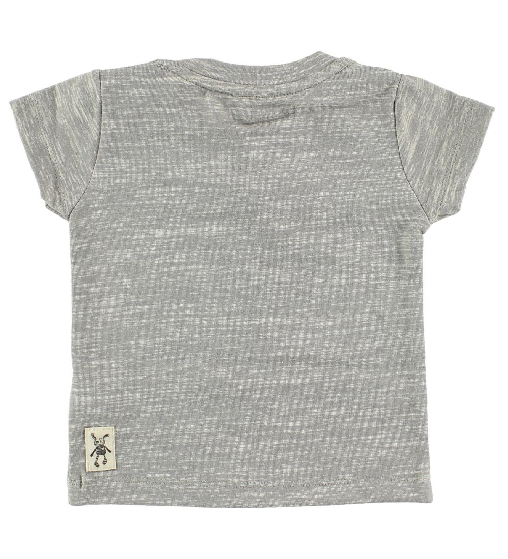 Small Rags T-Shirt - Gråmeleret m. Print