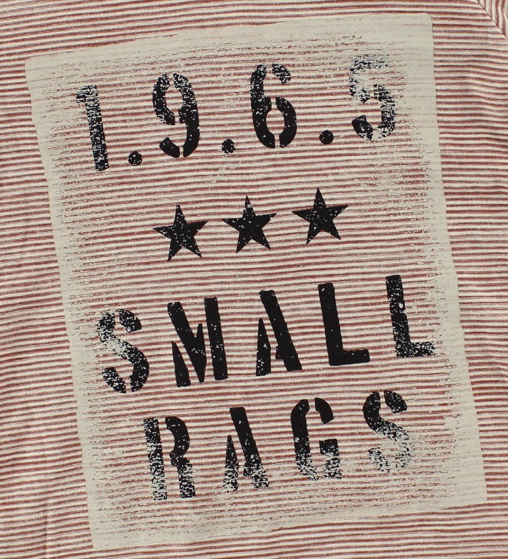 Small Rags Bluse - Rødbrun/Hvidstribet m. Tekst