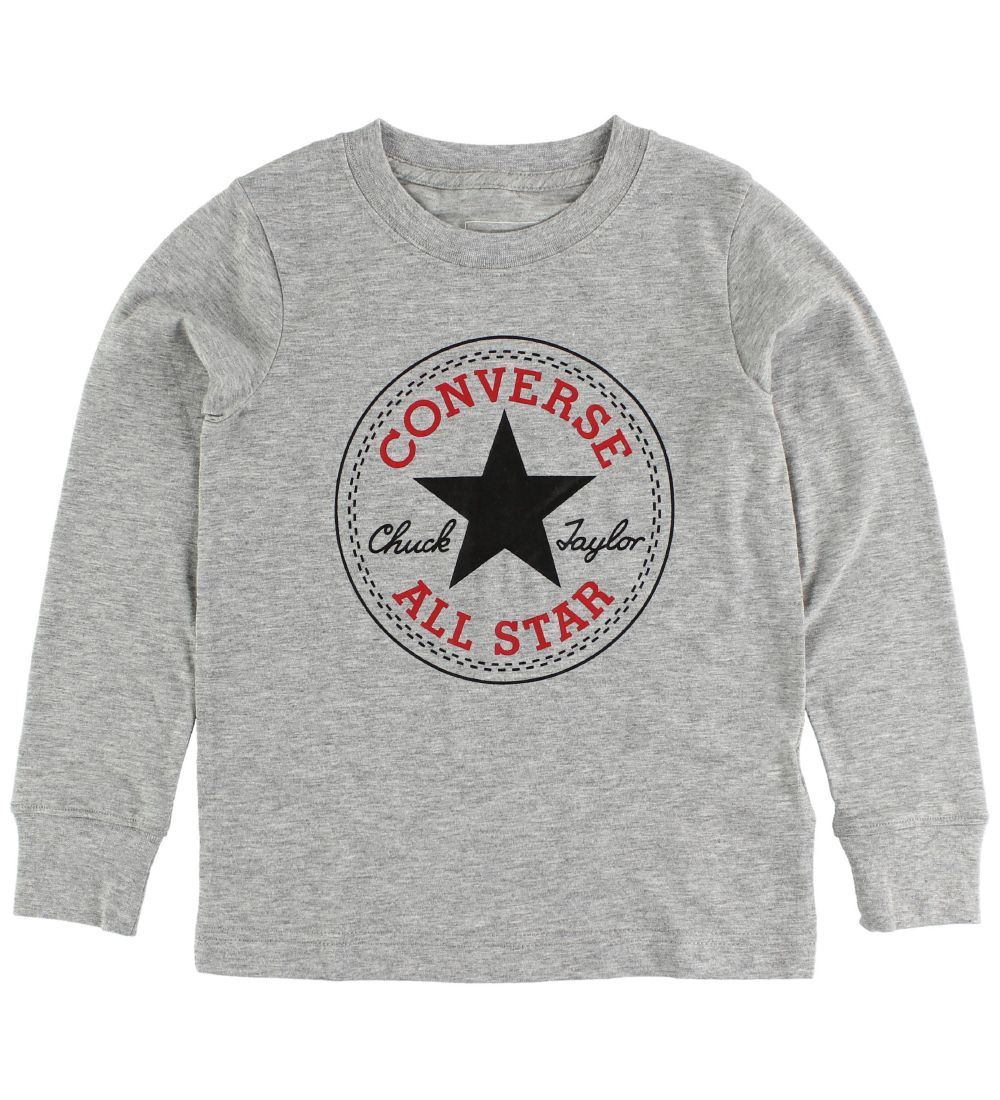 Converse Bluse - Gråmeleret m. Logo