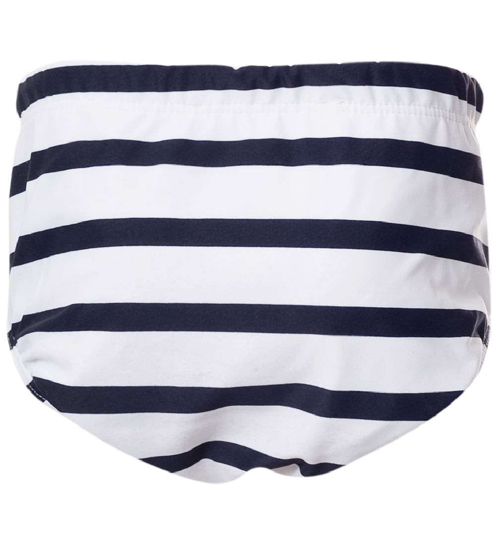Petit Crabe Blebadebukser - Leo - UV50+ - Hvid/Navystribet