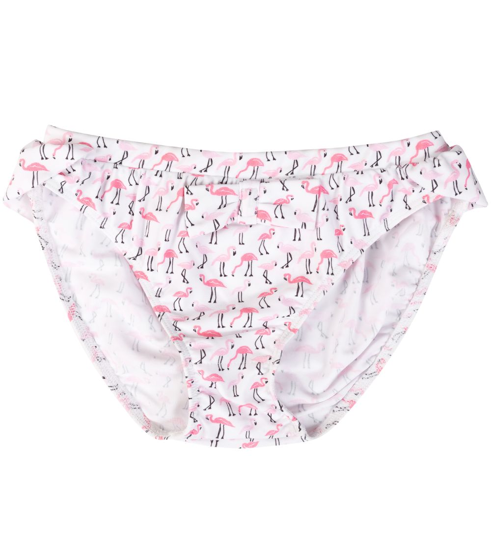 Petit Crabe Bikinitrusser - Zoe - UV50+ - Hvid m. Flamingo