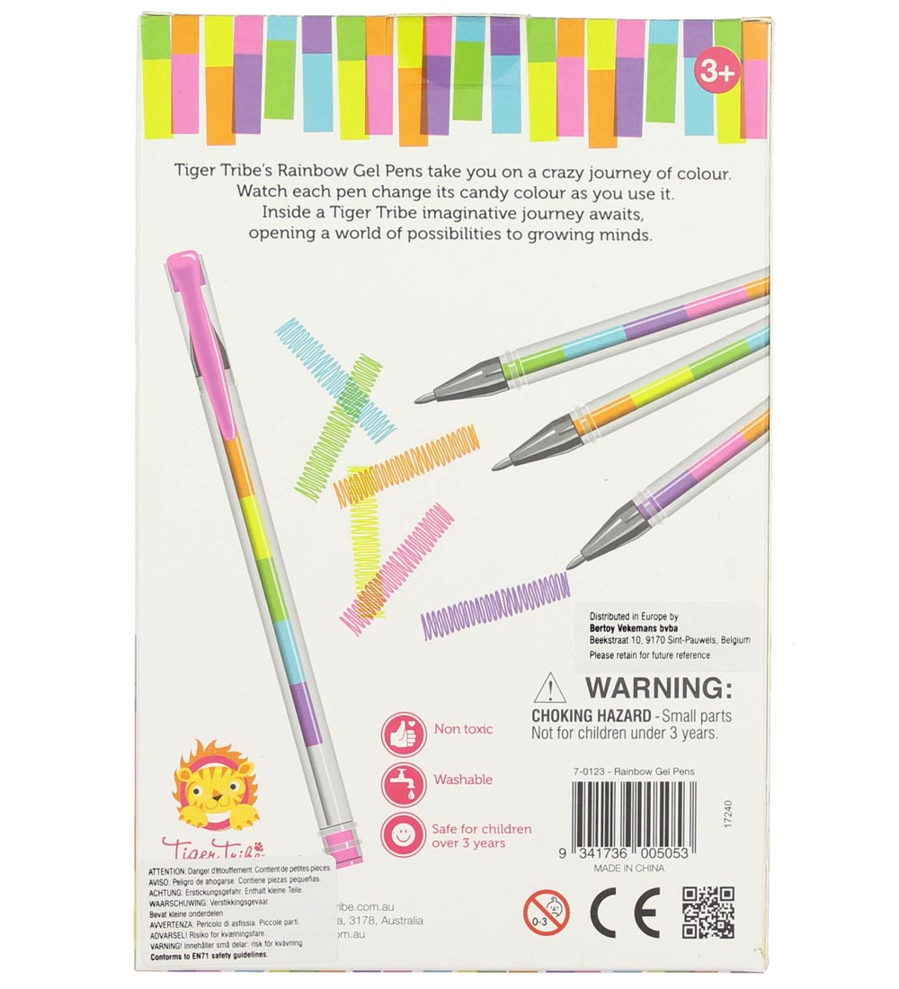 Tiger Tribe Gel Pens - 6 stk - Rainbow