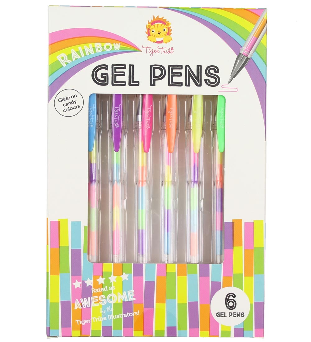 Tiger Tribe Gel Pens - 6 stk - Rainbow