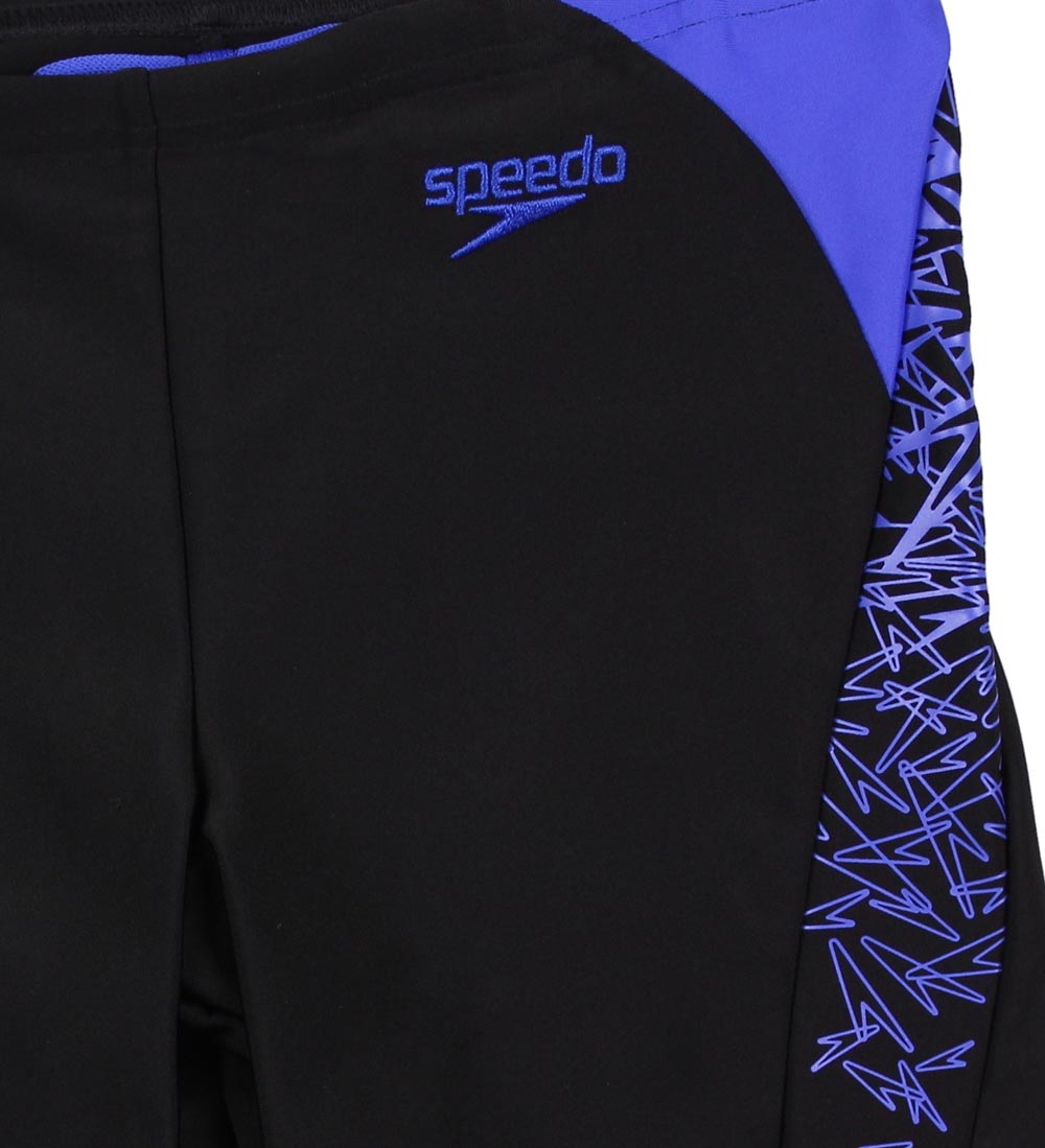 Speedo Badebukser - Lang - Boom Splice - Sort/Blå