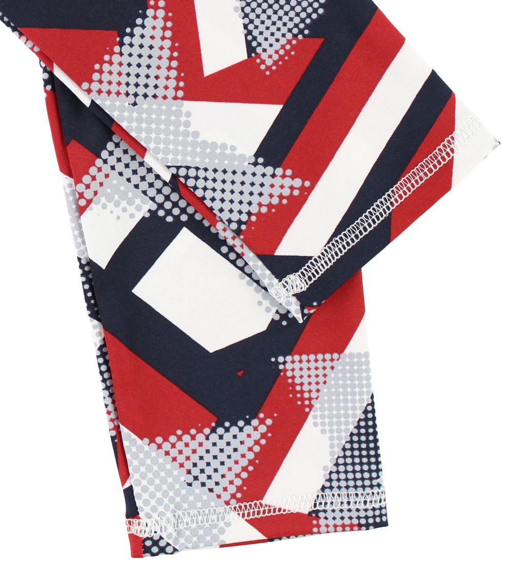 Tommy Hilfiger Leggings - Rød/Navymønstret m. Stjerner