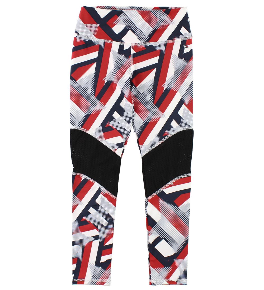 Tommy Hilfiger Leggings - Rød/Navymønstret m. Stjerner
