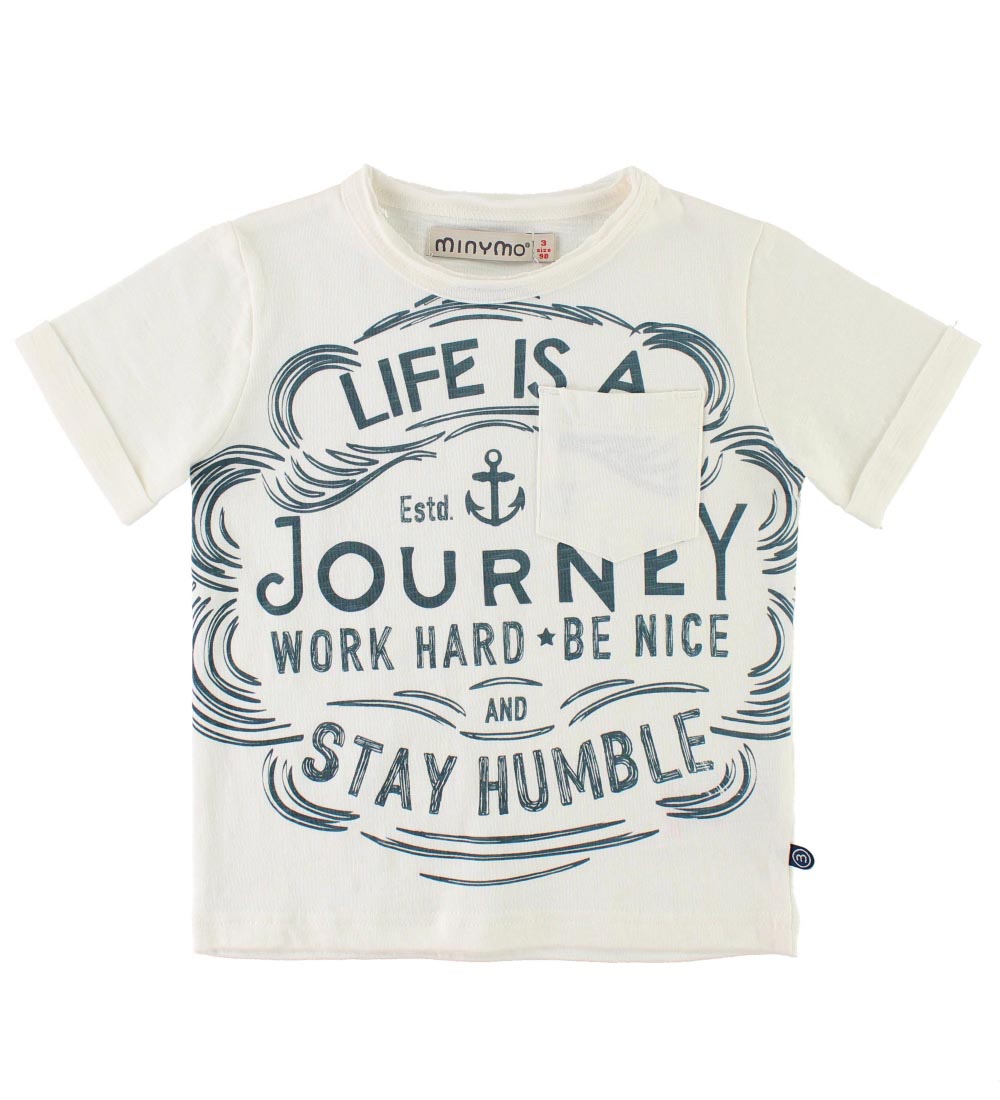 Minymo T-shirt - Hvid m. Tekst