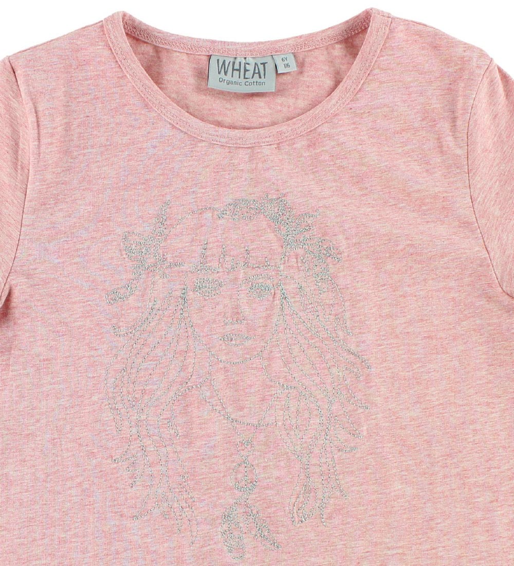Wheat T-shirt - Pinkmeleret m. Piged