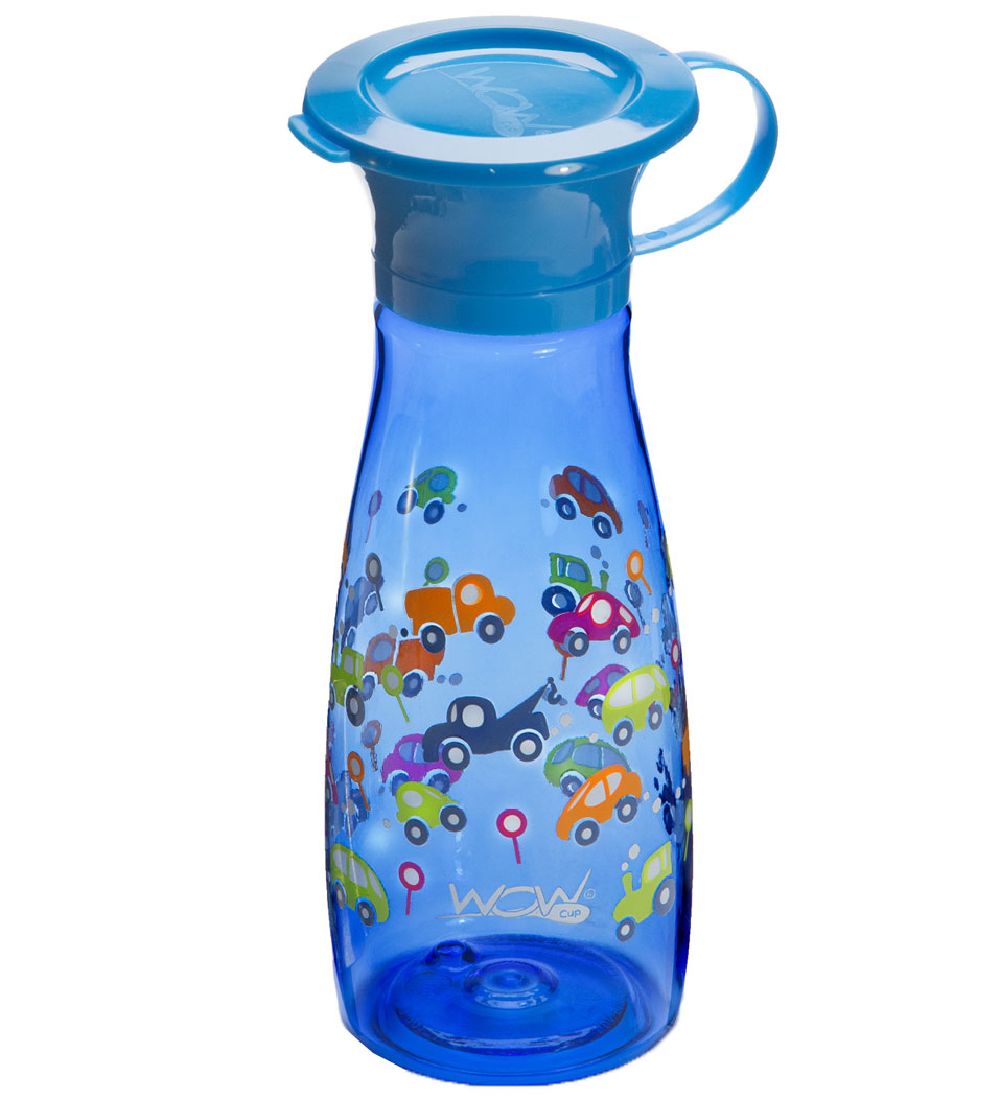 Wow Cup Drikkedunk - Mini - 350 ml - Blå m. Biler