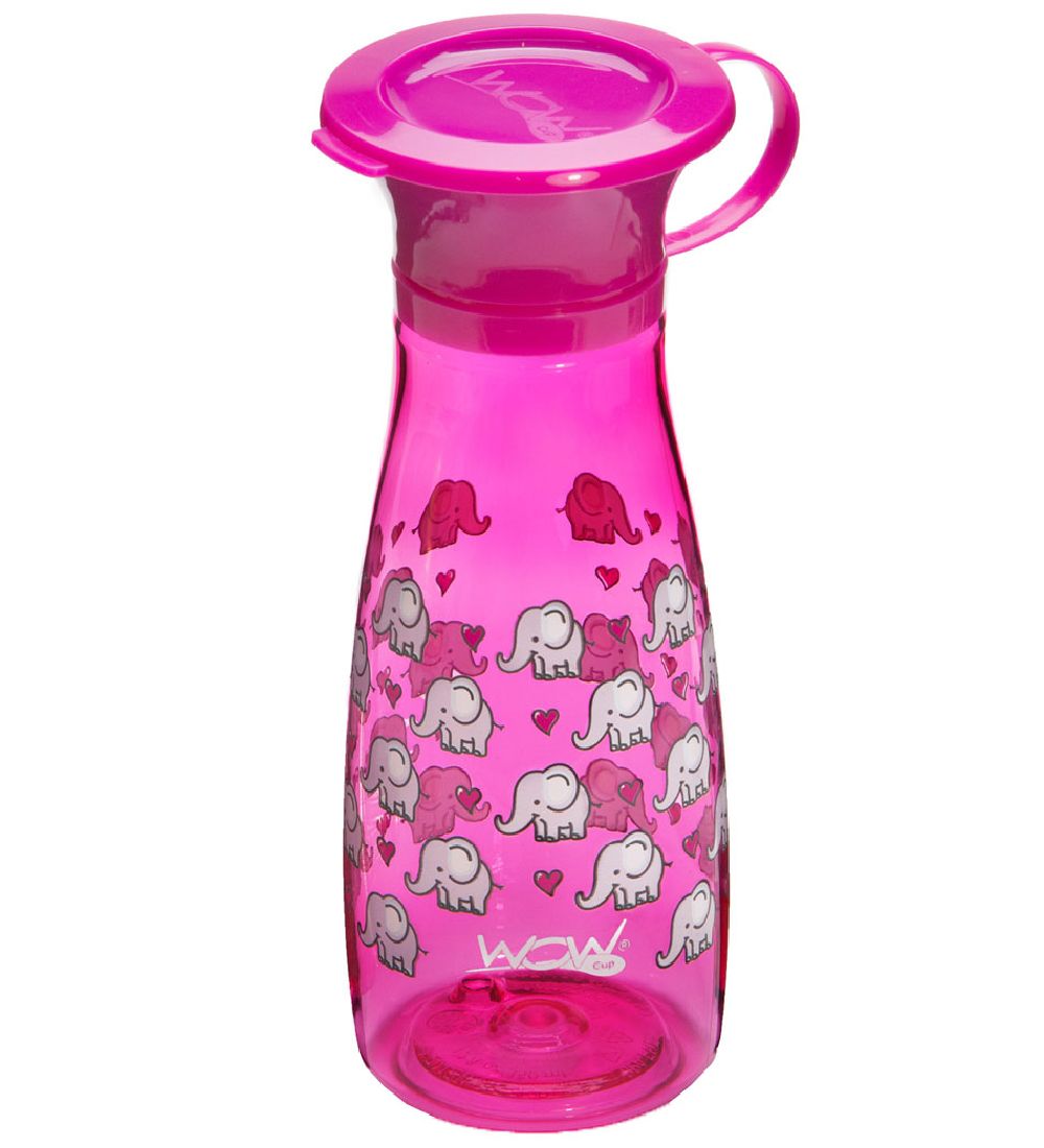 Wow Cup Drikkedunk - Mini - 350 ml - Pink m. Elefanter