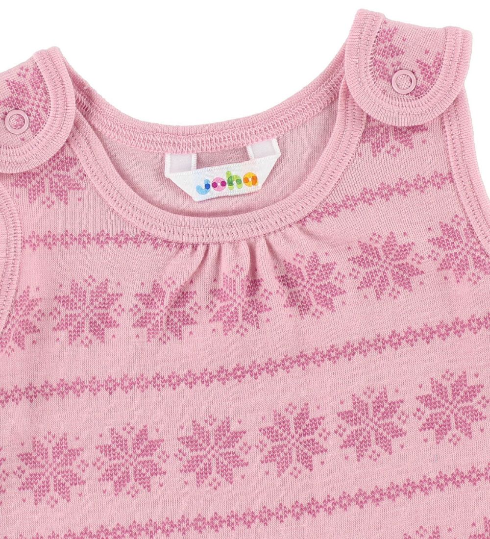 Joha Kjole - Uld - Rosa m. Mønster