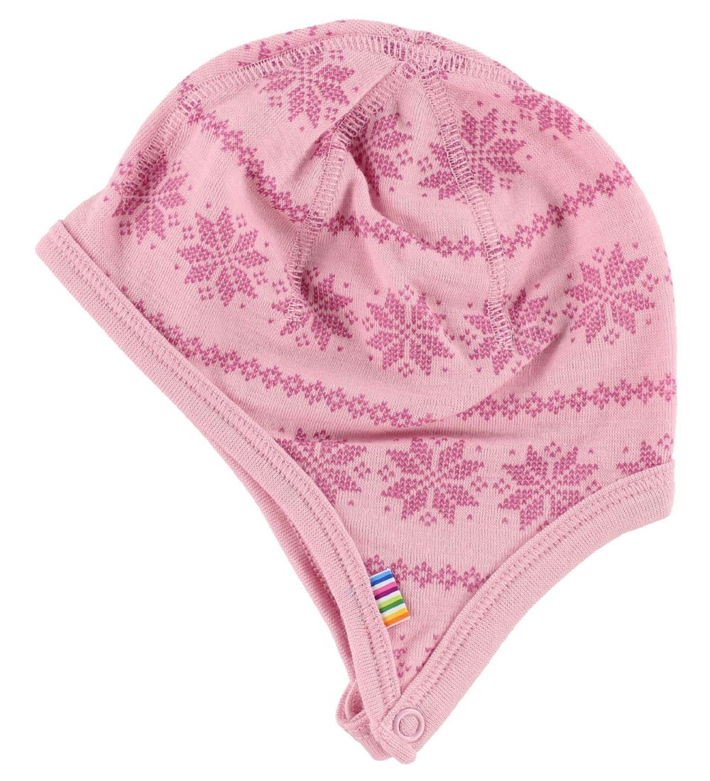 Joha Babyhjelm - Uld - Rosa m. Mønster