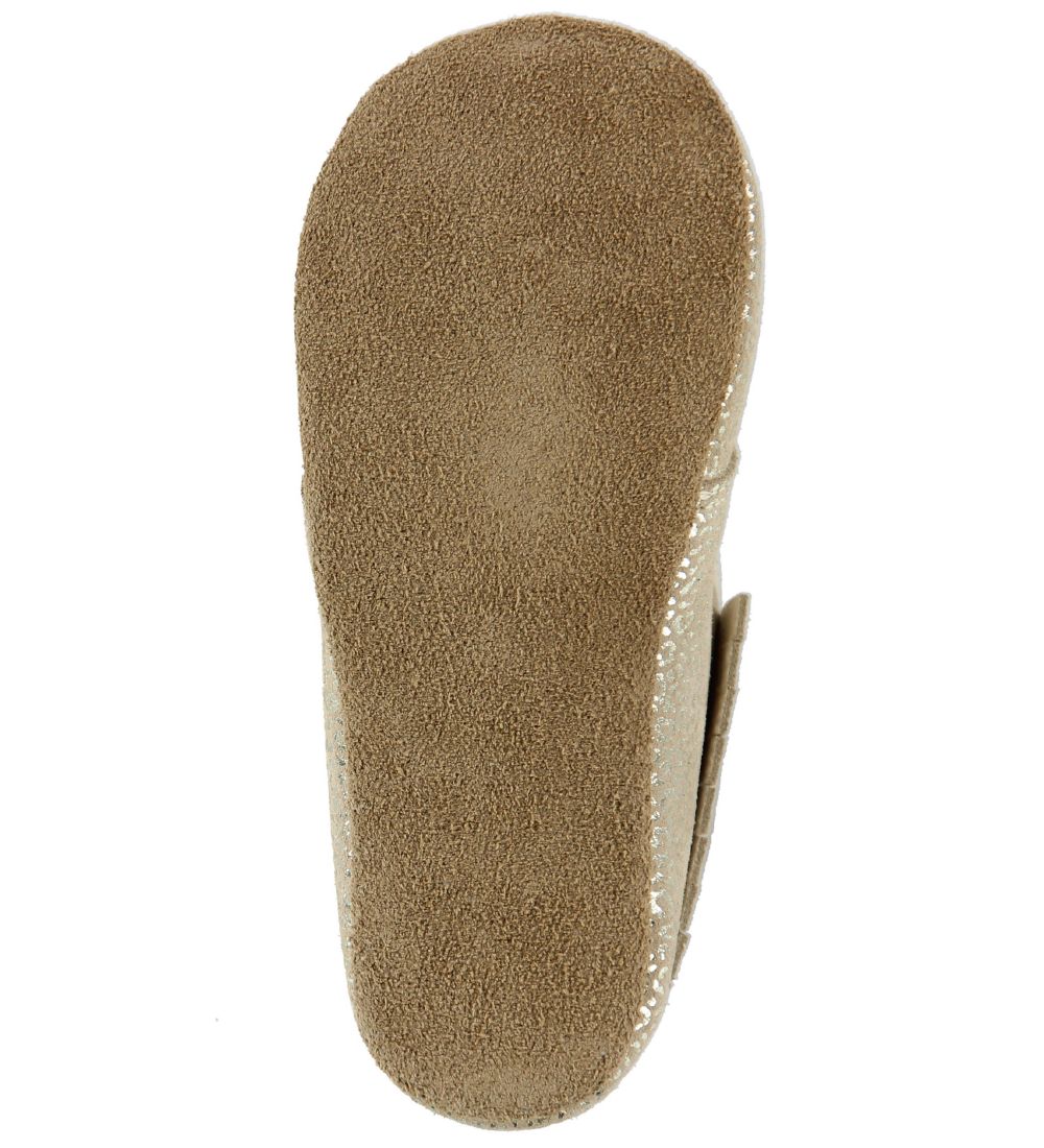 En Fant Hjemmesko - Beige/Guldmønster m. Frynser