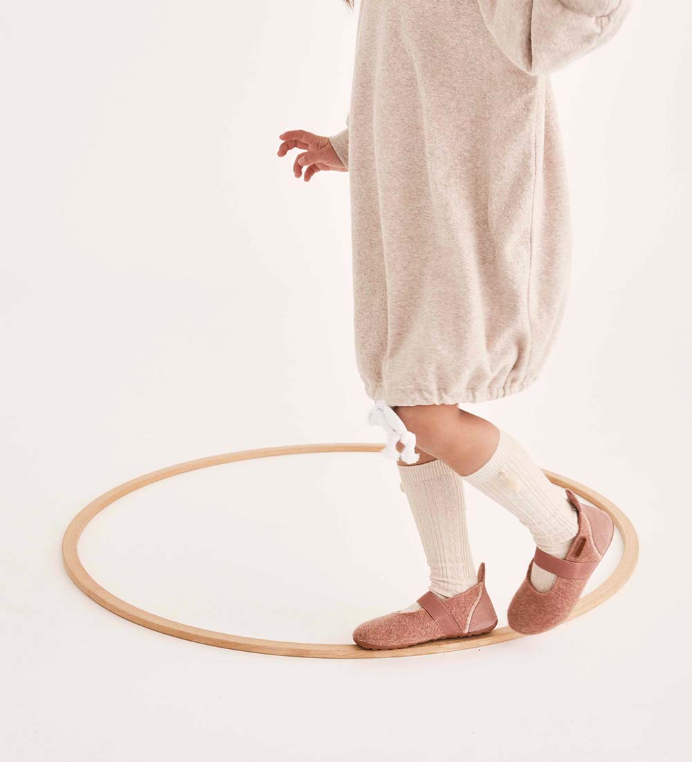 Bisgaard Ballerina Hjemmesko - Uld - Støvet Rosa