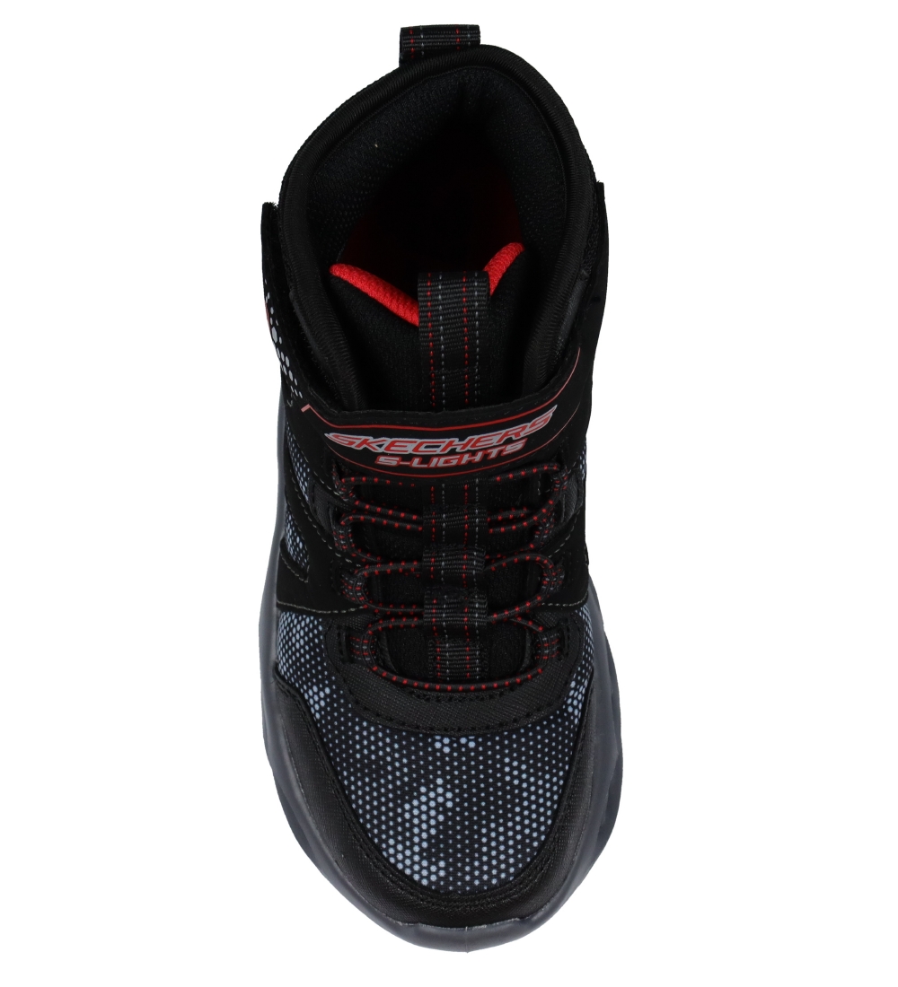 Skechers Støvler m. Lys - Twisted Brights - Sort/Rød