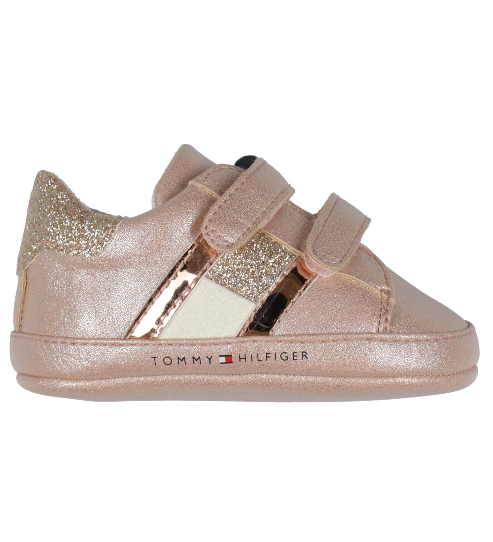 Tommy Hilfiger Hjemmesko - Velcro - Pink Glitter