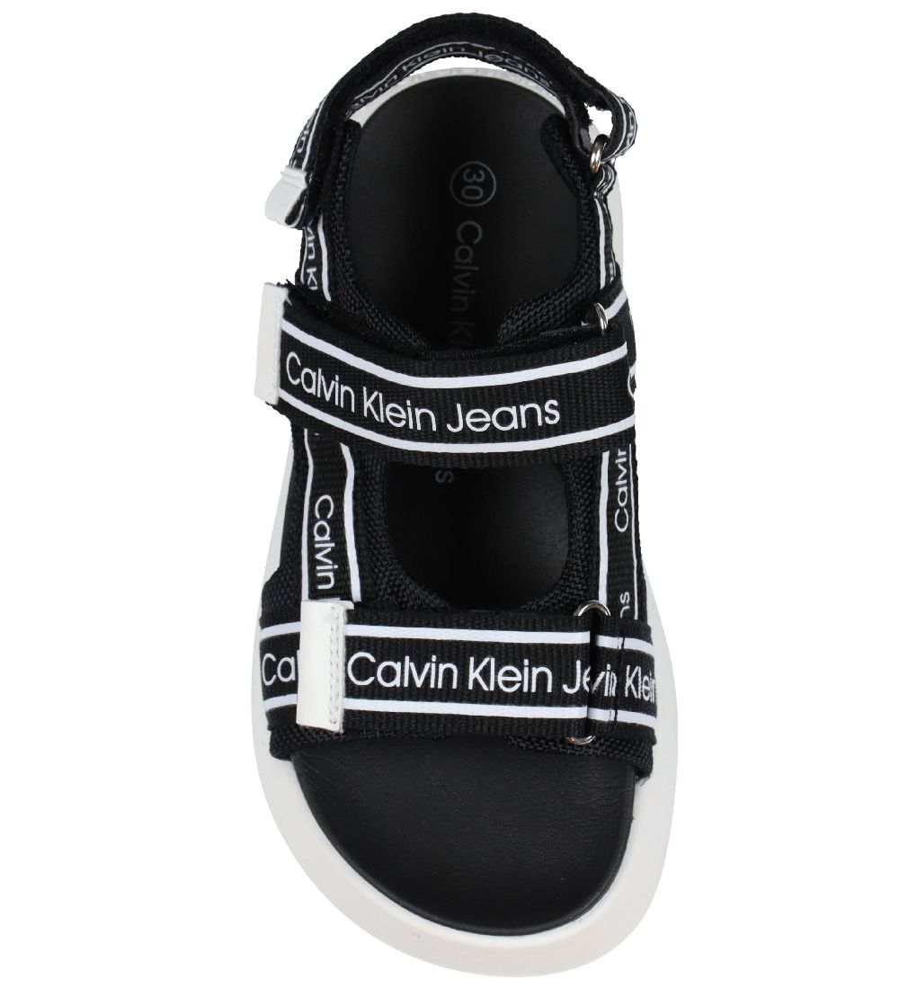 Calvin Klein Sandaler - Velcro - Sort/Hvid