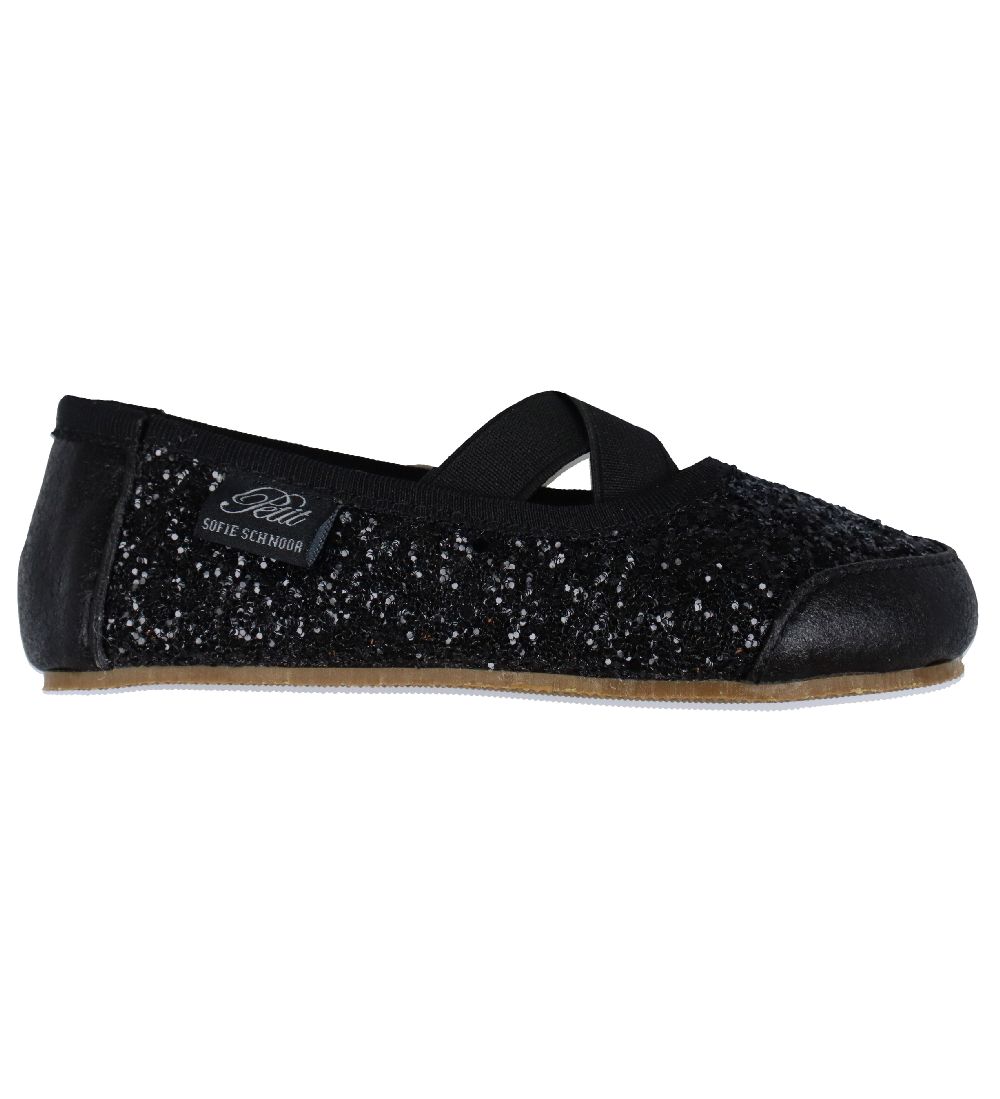 Petit by Sofie Schnoor Ballerina Hjemmesko - Sort Glitter