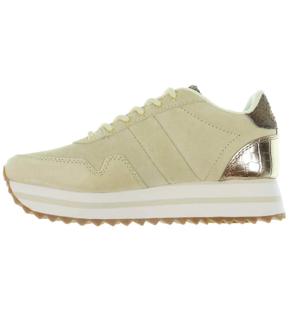 Woden Sko - Nora III Croco Heel Plateau - Butter