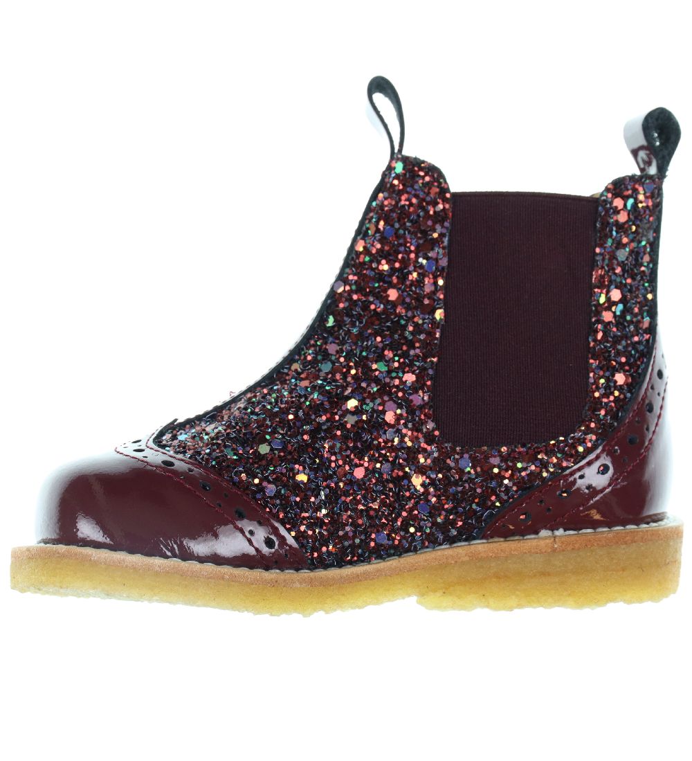 Angulus Støvler - Chelsea - Plum/Bordeaux m. Glimmer