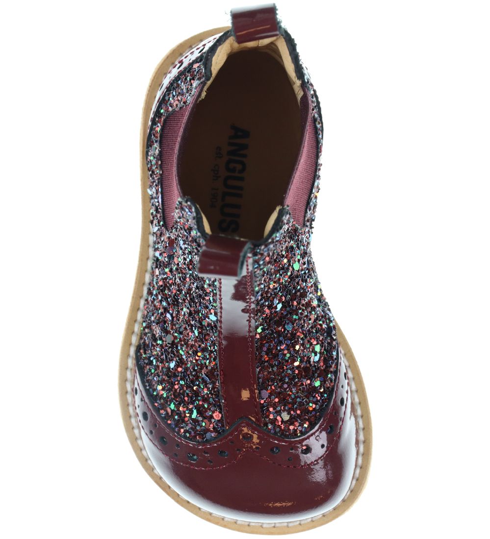 Angulus Støvler - Chelsea - Plum/Bordeaux m. Glimmer