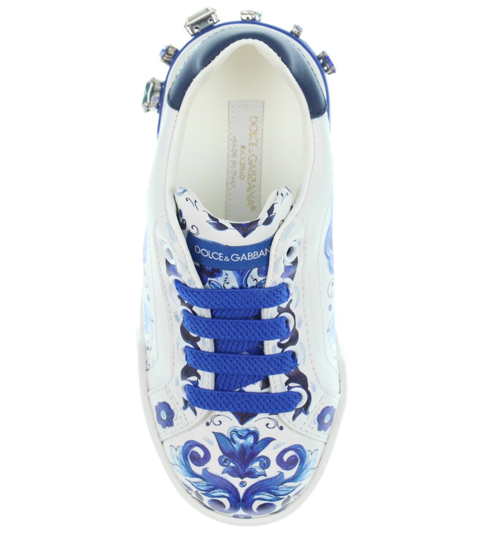 Dolce & Gabbana Sko - Blu Mediterraneo - Hvid m. Blå/Similisten
