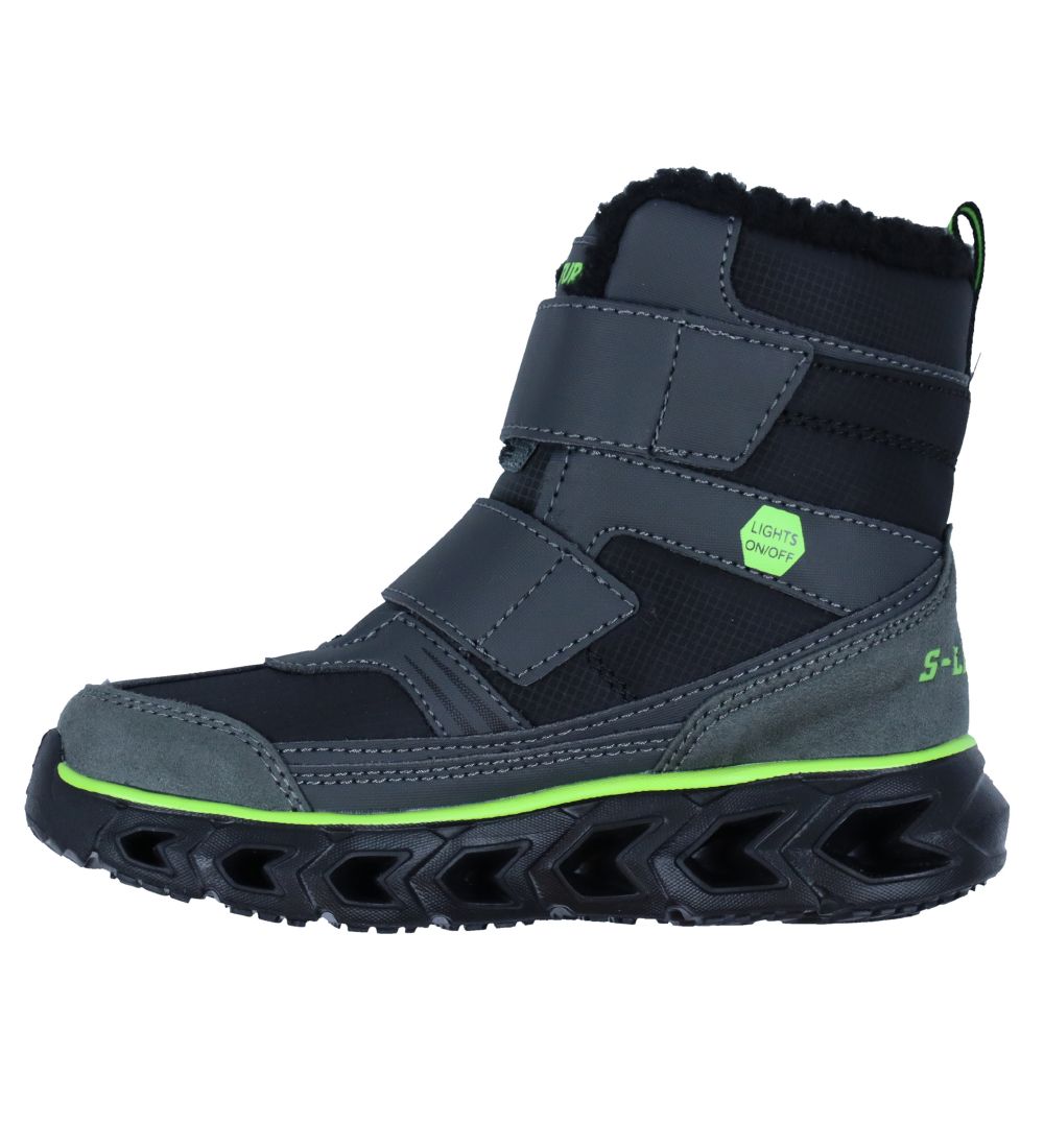 Skechers Vinterstøvler m. Lys - Hypno-Flash 2.0 - Charcoal/Black