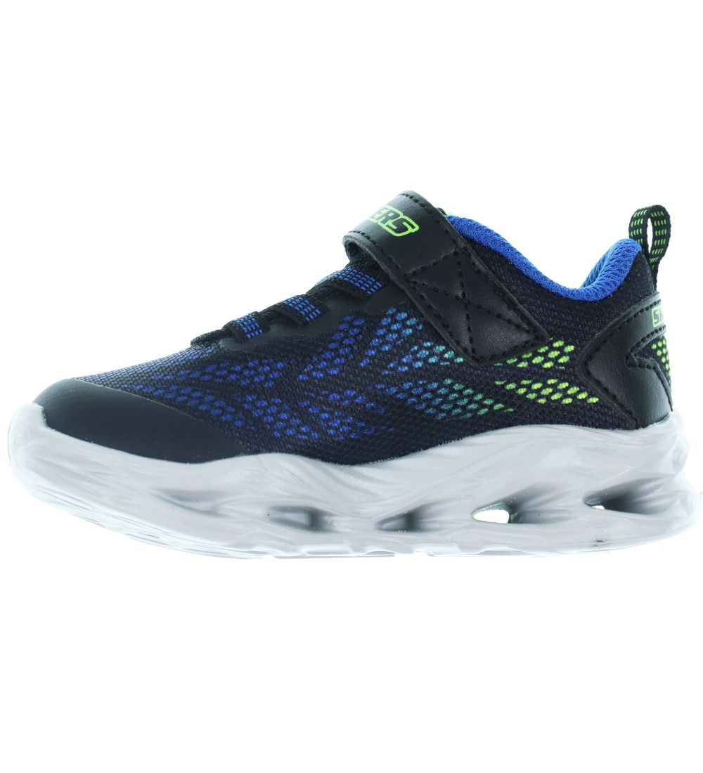 Skechers Sko m. Lys - Vortex-Flash - Black/Blue/Lime