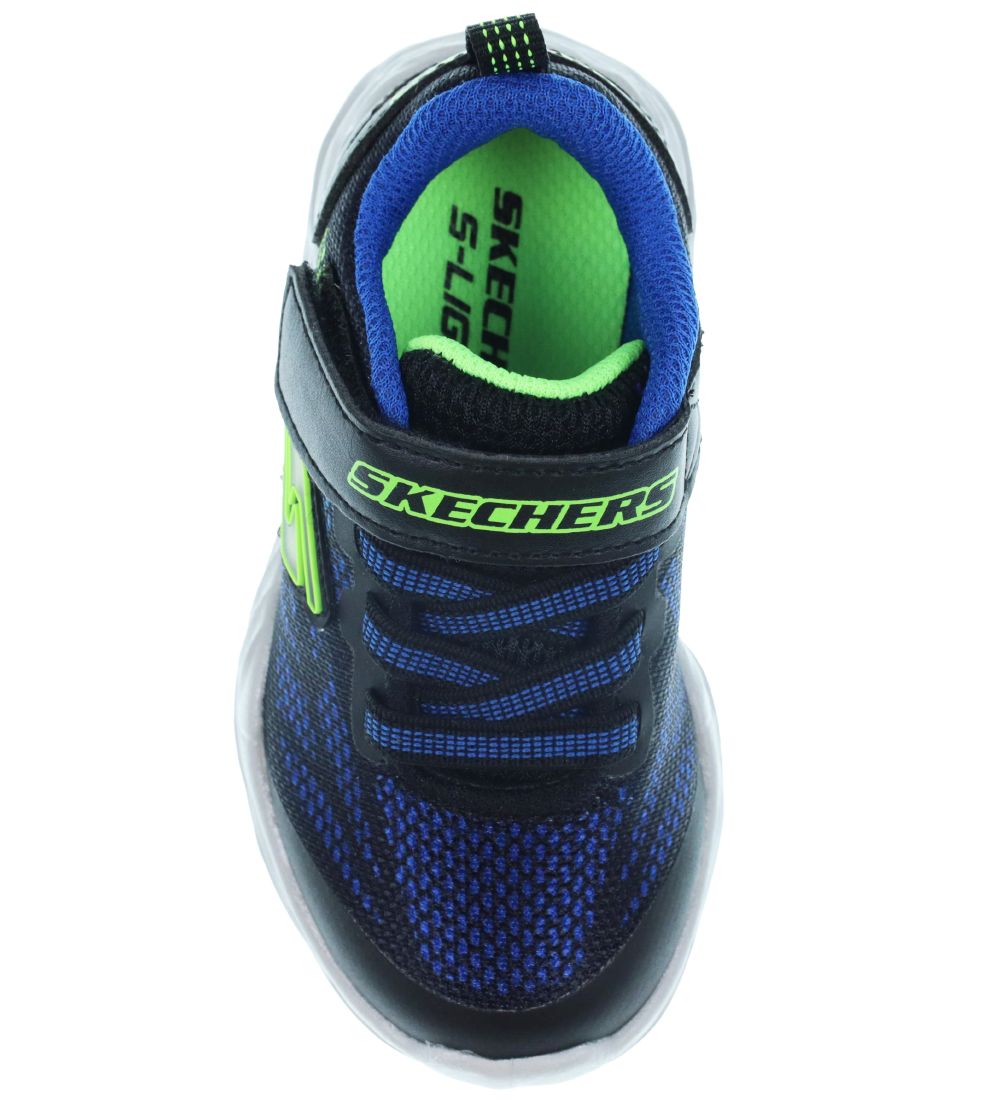 Skechers Sko m. Lys - Vortex-Flash - Black/Blue/Lime